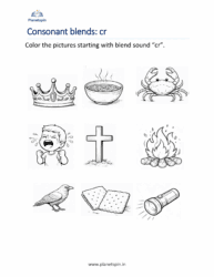 Cr blends words worksheets for Kindergarten