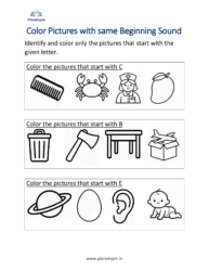 Beginning letter sound coloring pictures