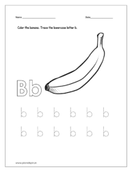 Color the banana (Alphabet letter b worksheet)