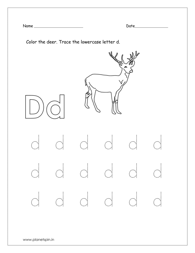 The letter d worksheet | Planetspin.in