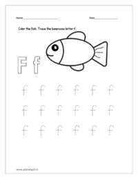 Color the fish and trace the letter.