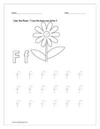 Color the flower and trace the letter.