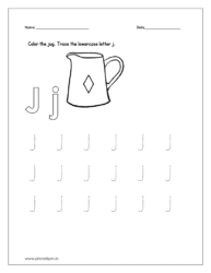 Color the jug and trace the letter.