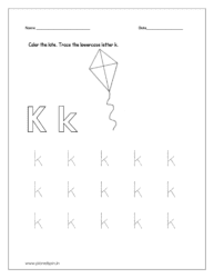 Color the kite and trace the letter.