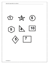Color the shapes having number 5