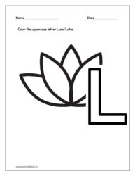 Color the uppercase letter L and color the Lotus