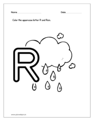 Color the Rain (alphabet tracing worksheets capital letters)