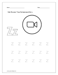 Color the zoom and trace the letter.