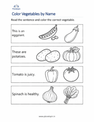 Coloring vegetables by name