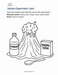 Baking soda and vinegar volcano science experiment