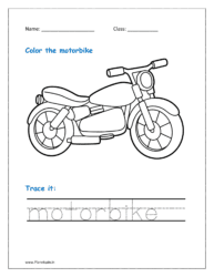 Motorbike, sometimes referred to as a bike or motorcycle, is a two-wheeled vehicle used for both fun and transportation. (coloring page vehicles)