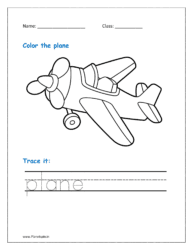 Plane, commonly spelled "airplane" in American English, is a powered aircraft that is usually driven by jet engines or propellers and is intended to fly by utilizing the aerodynamic lift produced by its wings. (coloring page vehicles)