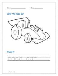 A high-performance vehicle created especially for competitive racing events is known as a race car. (coloring page vehicles)