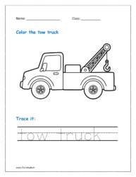 A truck designed specifically for towing damaged, unlicensed, or disabled cars is called a tow truck, sometimes called a wrecker, breakdown truck, or recovery vehicle. (coloring page vehicles)
