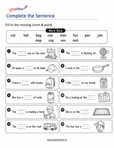 Complete the Sentence with Short A CVC Words