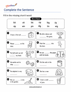 Complete the Sentence with Short I CVC Words