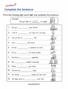 Fill in the missing word eat to complete the sentence