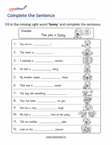 Fill in the missing word funny to complete the sentence