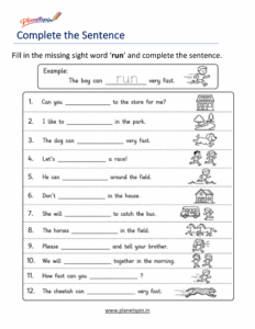 Fill in the missing word run to complete the sentence
