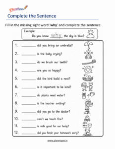 Complete the sentence using the sight word who  worksheet