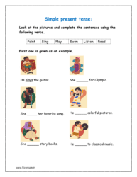 Look at the pictures and complete the sentences using the following verbs.