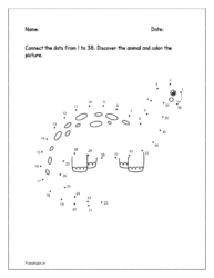 Connect the dots from 1 to 38. Discover the animal and color it.