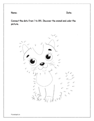 Connect the dots from 1 to 84. Discover the animal and color it.