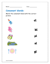 Match the consonant blend with the correct picture