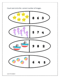 Images: Count and circle the correct number of images.