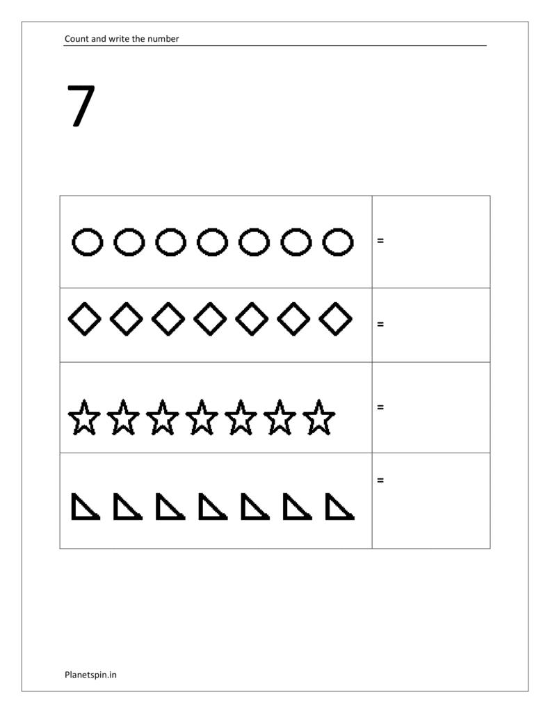 Count and write the number 7