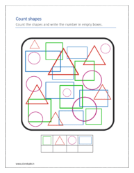 Count the shapes and write the number in empty boxes (Count pictures worksheets)