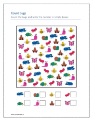 Count the ocean animals and write the number in empty boxes