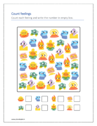 Count each feeling and write the number in empty box