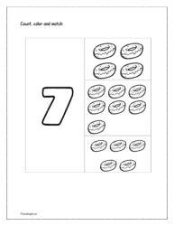 Number 7: Count, color and match the number