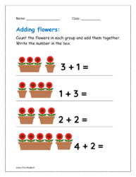 Addition worksheets with pictures for kindergarten