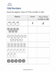 Odd numbers worksheet