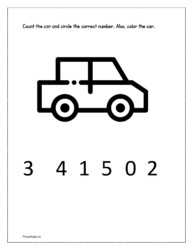 Count the car and circle the correct number