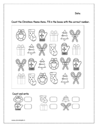 Count the objects and fill in the boxes with the correct number