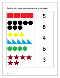 Colors: Count the colors in each box and match with the correct number
