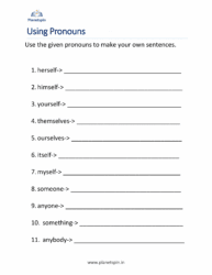 Pronoun activity worksheet
