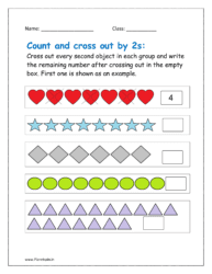 Count cross out and write the number