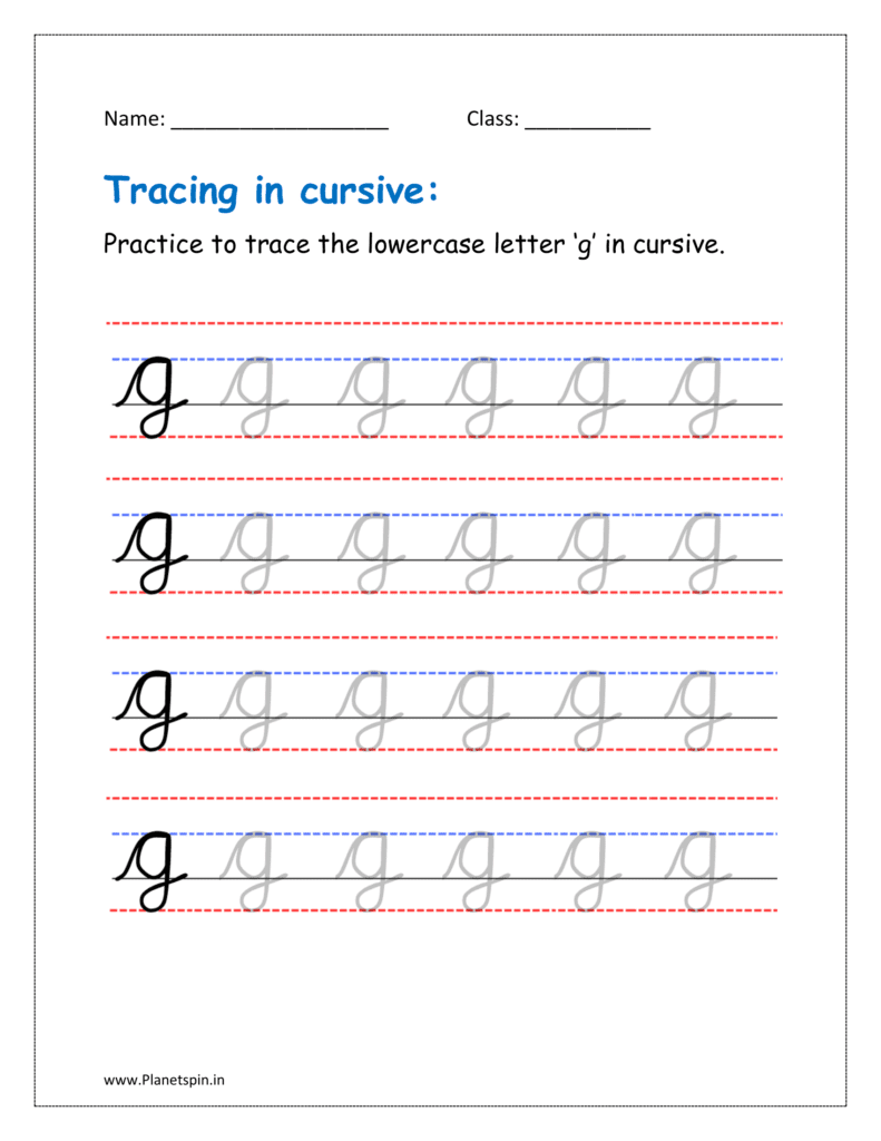 Cursive tracing g