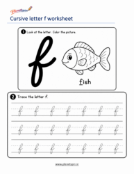 Free printable cursive f worksheet
