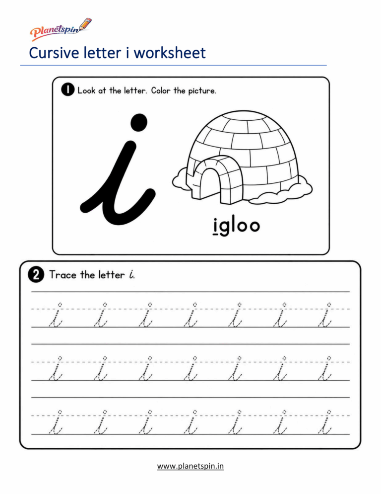 Cursive lowercase i worksheet pdf | Planetspin.in