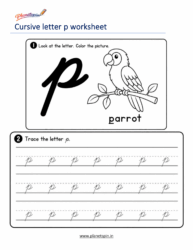 Free printable cursive p worksheet