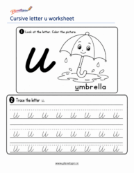 Free printable cursive u worksheet