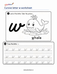 Free printable cursive w worksheet
