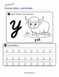 Free printable cursive y worksheet