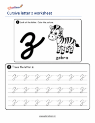Free printable cursive z worksheet