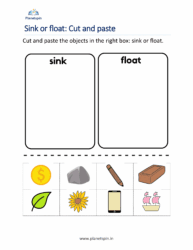 Sink or Float kindergarten Worksheet (Science Experiment)